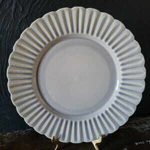 Gray Anthropologie Stratford Plate Scalloped Plate Made In Portugal